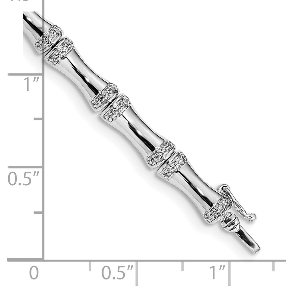 14K Gelbgold Armband mit natürlichen Diamanten im Bambus-Design