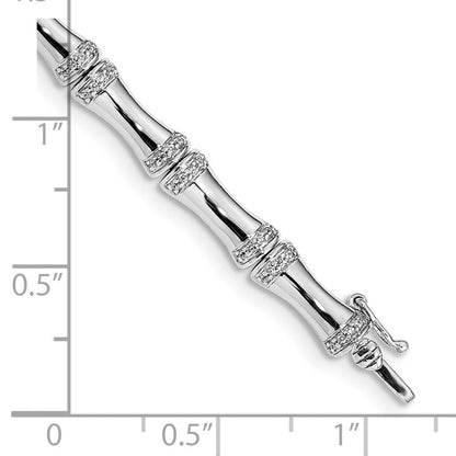 14K Gelbgold Armband mit natürlichen Diamanten im Bambus-Design