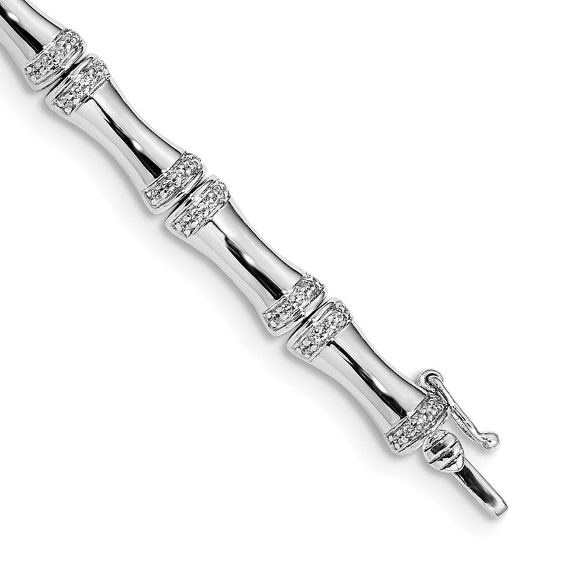 14K Gelbgold Armband mit natürlichen Diamanten im Bambus-Design