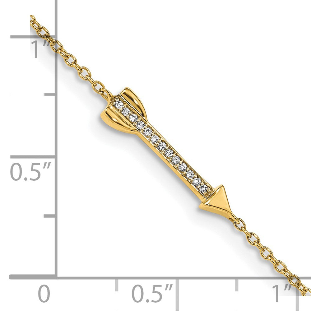 14K Gelbgold Armband mit natürlichem Diamant-Pfeil