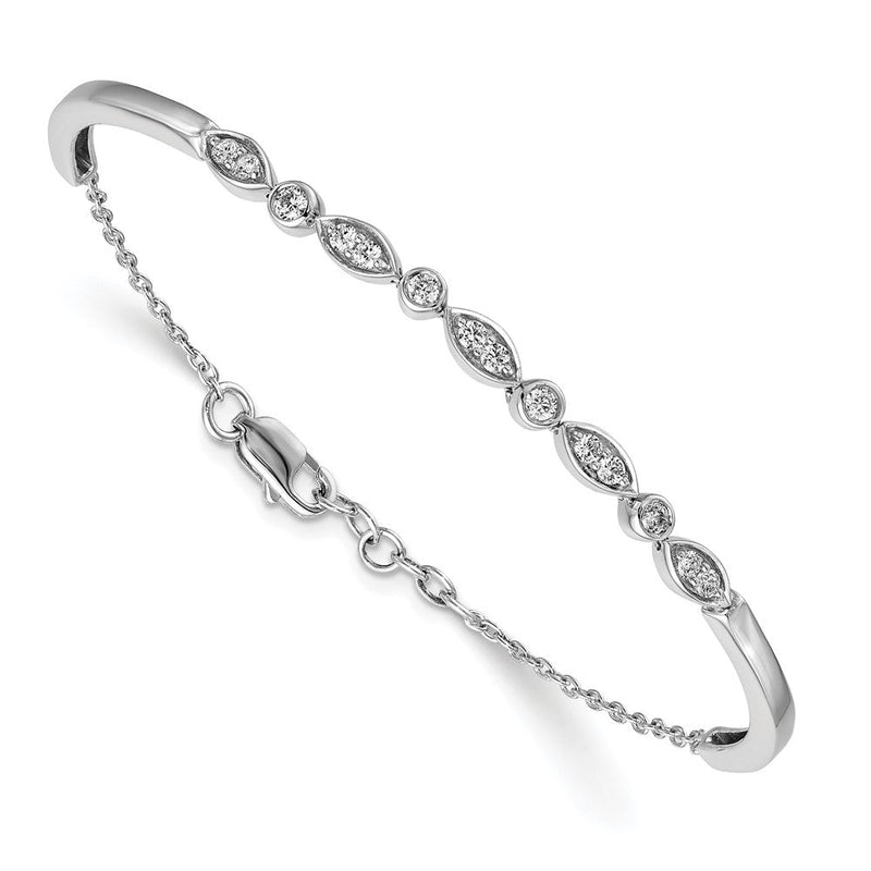 14K Weißgold 1/2 Ct. Im Labor Gezüchtet Diamant Vs/si+ G+ Armreif Armband