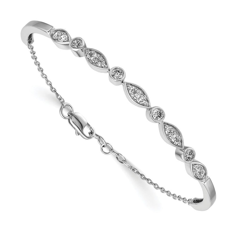 14K Weißgold 1 Ct. Im Labor Gezüchtet Diamant Vs/si+ G+ Armreif Armband