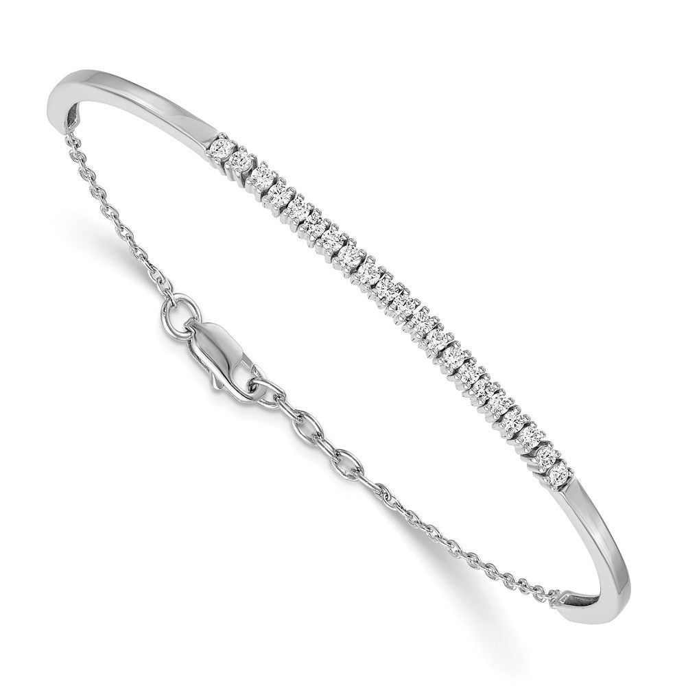 14K Weißgold 3/4 Ct. Im Labor Gezüchtet Diamant Vs/si+ G+ Armreif Armband