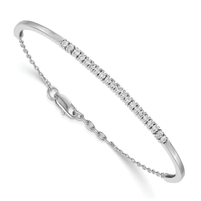 14K Weißgold 3/4 Ct. Im Labor Gezüchtet Diamant Vs/si+ G+ Armreif Armband