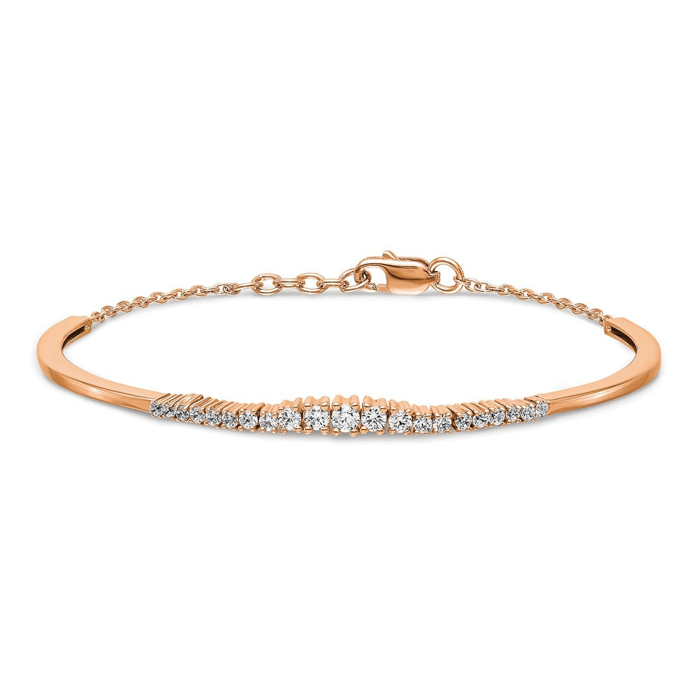 14K Roségold 3/4 Ct. Im Labor Gezüchtet Diamant Vs/si+ G+ Abgestuft Armreif Armband
