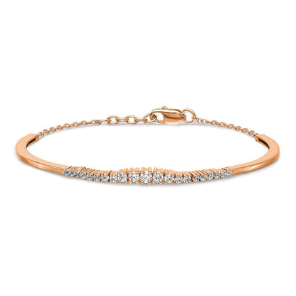 14K Roségold 3/4 Ct. Im Labor Gezüchtet Diamant Vs/si+ G+ Abgestuft Armreif Armband