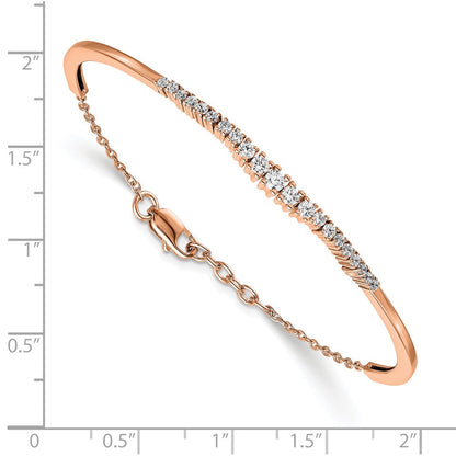 14K Roségold 3/4 Ct. Im Labor Gezüchtet Diamant Vs/si+ G+ Abgestuft Armreif Armband