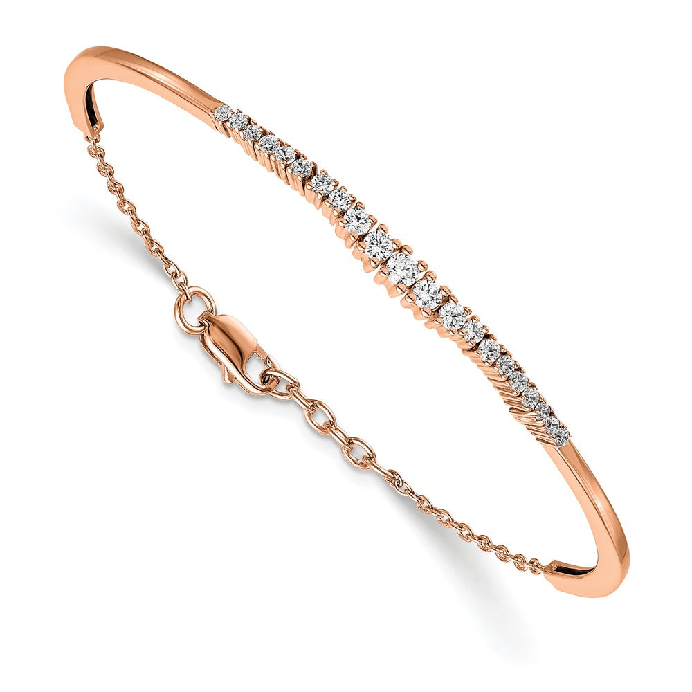 14K Roségold 3/4 Ct. Im Labor Gezüchtet Diamant Vs/si+ G+ Abgestuft Armreif Armband