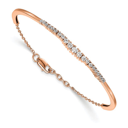 14K Roségold 3/4 Ct. Im Labor Gezüchtet Diamant Vs/si+ G+ Abgestuft Armreif Armband