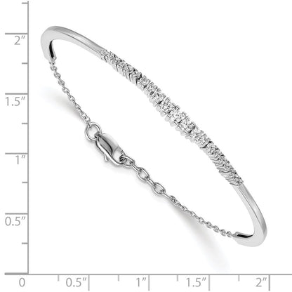 14K Gelbgold Armreif mit graduierten natürlichen Diamanten