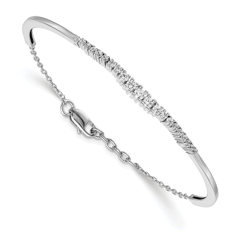 14K Weißgold 3/4 Ct. Im Labor Gezüchtet Diamant Vs/si+ G+ Abgestuft Armreif Armband