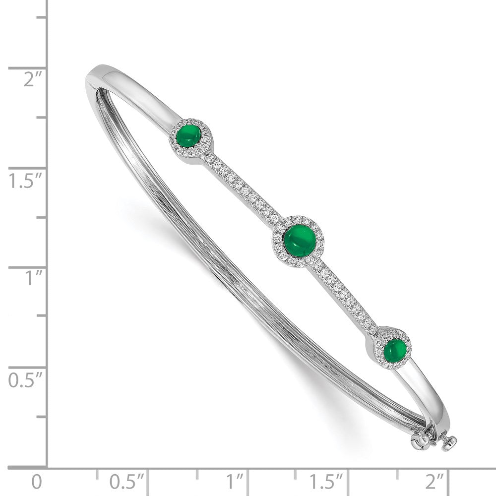 14K Gelbgold-Armreif mit natürlichen Smaragden und Diamanten