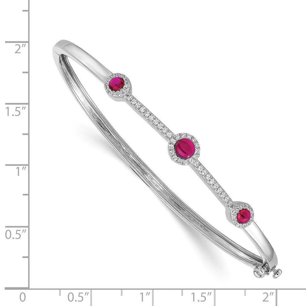 14K Gelbgold-Armreif mit natürlichen Rubinen und Diamanten
