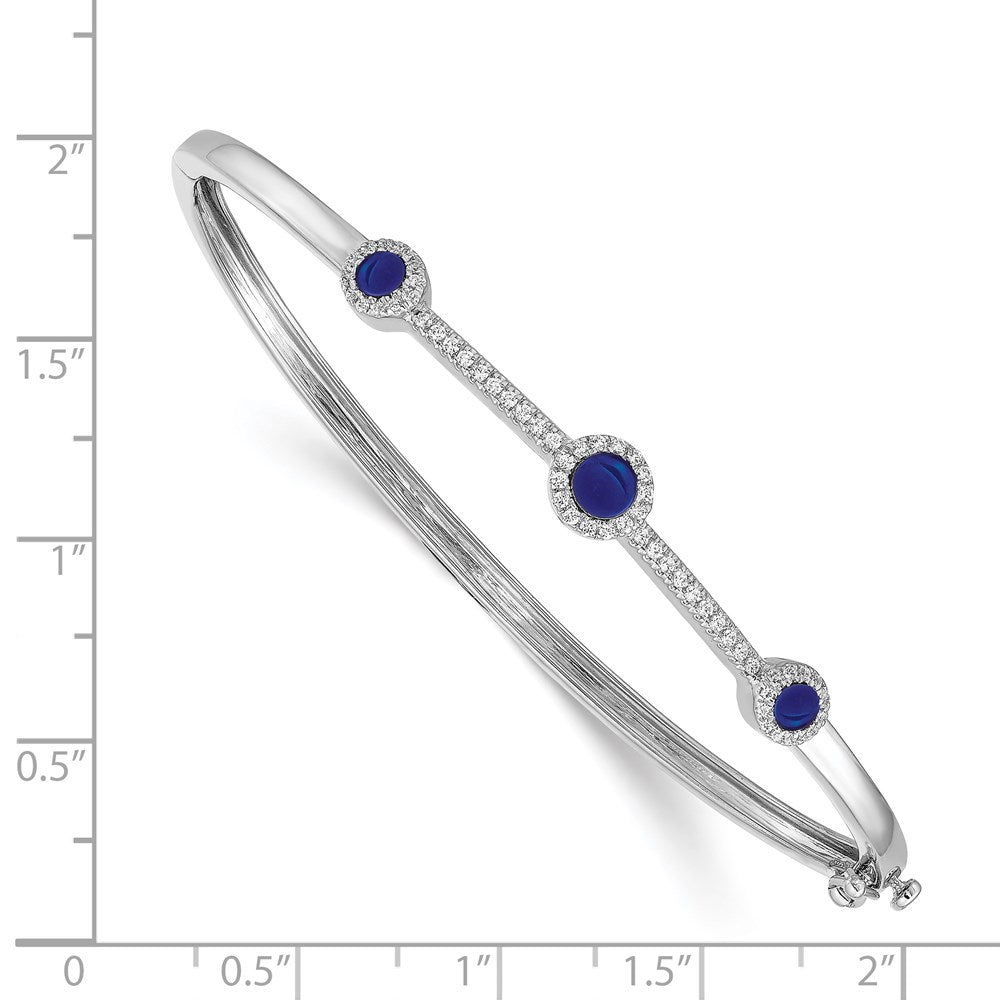 14K Gelbgold Armreif mit natürlichen Saphiren und Diamanten