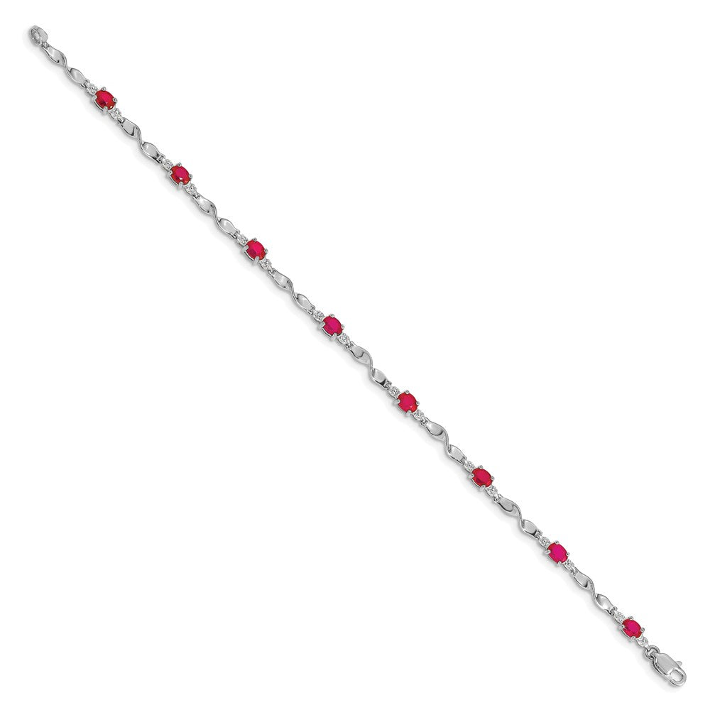 14K Gelbgold Armband mit natürlichen Rubinen und Diamanten