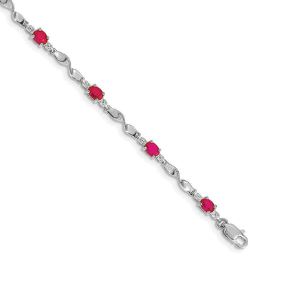 14K Gelbgold Armband mit natürlichen Rubinen und Diamanten