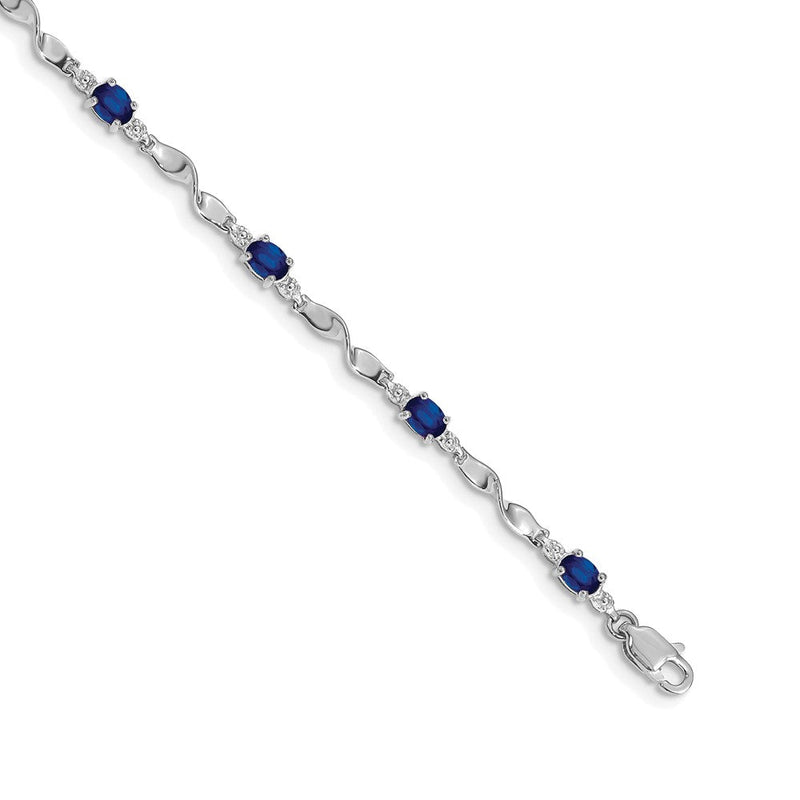 14K Gelbgold Armband mit natürlichen Saphiren und Diamanten