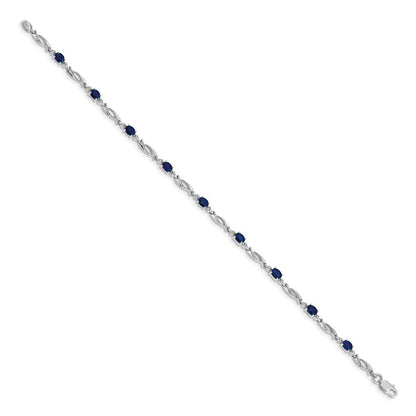 10K Weißgold Diamant und Saphir Armband