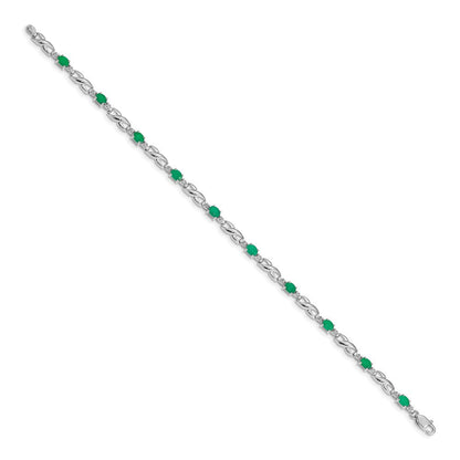 14K Gelbgold-Armband mit natürlichen Smaragden und Diamanten