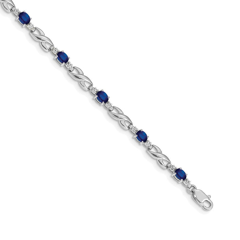 14K Gelbgold Armband mit natürlichen Saphiren und Diamanten