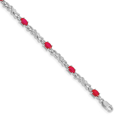 14K Gelbgold Armband mit natürlichen Rubinen und Diamanten