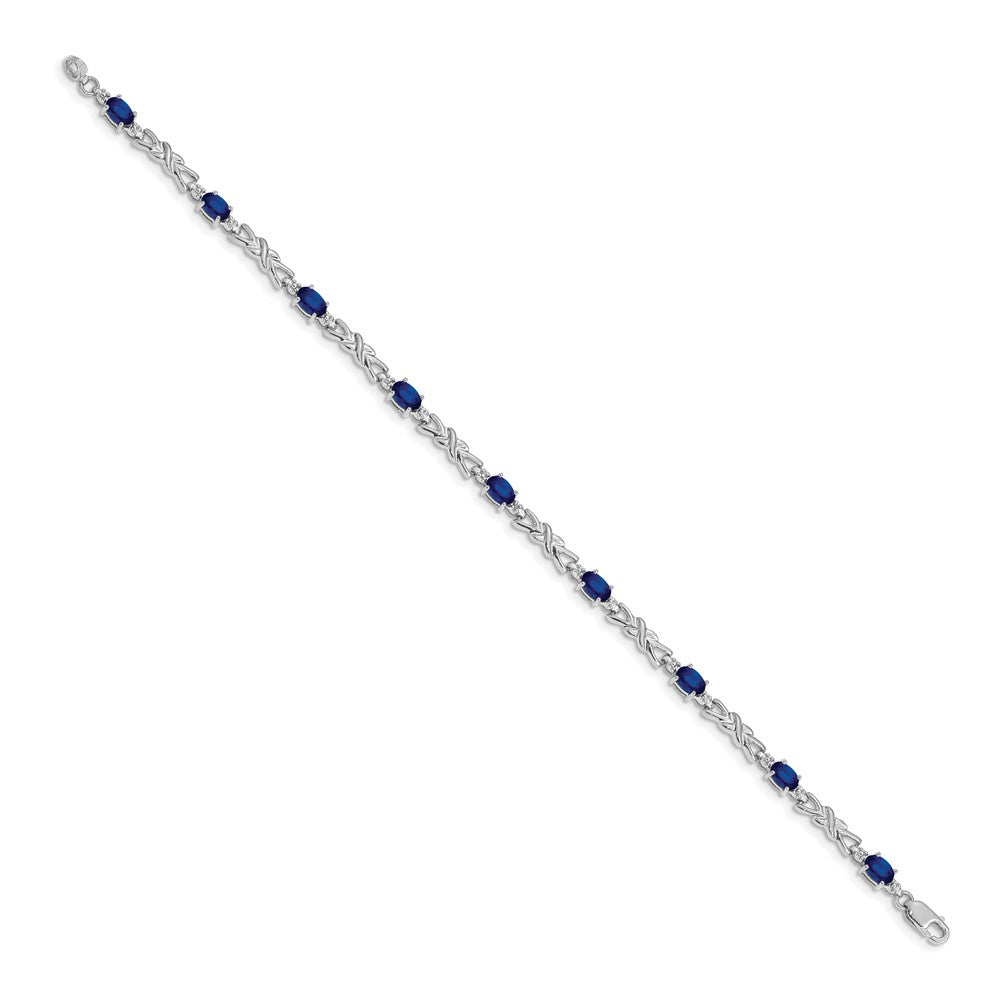 14K Gelbgold Armband mit natürlichen Saphiren und Diamanten
