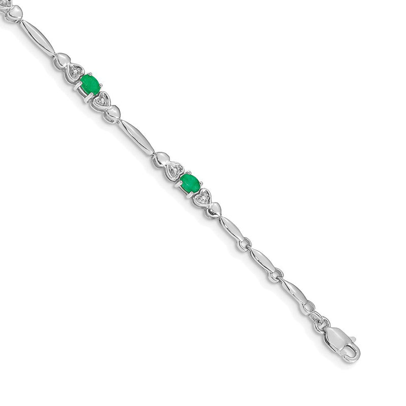 14K Gelbgold Armband mit natürlichen Smaragden und Diamanten