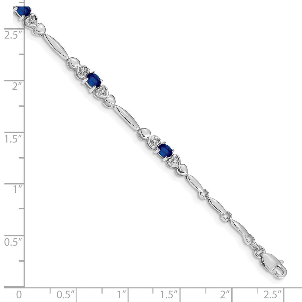 10K Weißgold Diamant und Saphir Armband