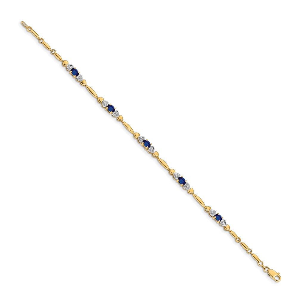 10K Gelbgold Diamant und Saphir Armband