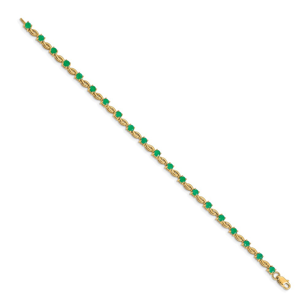 14K Gelbgold-Armband mit Smaragd