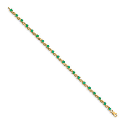 14K Gelbgold-Armband mit Smaragd