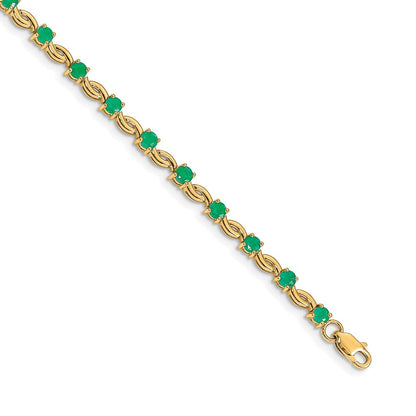 14K Gelbgold-Armband mit Smaragd