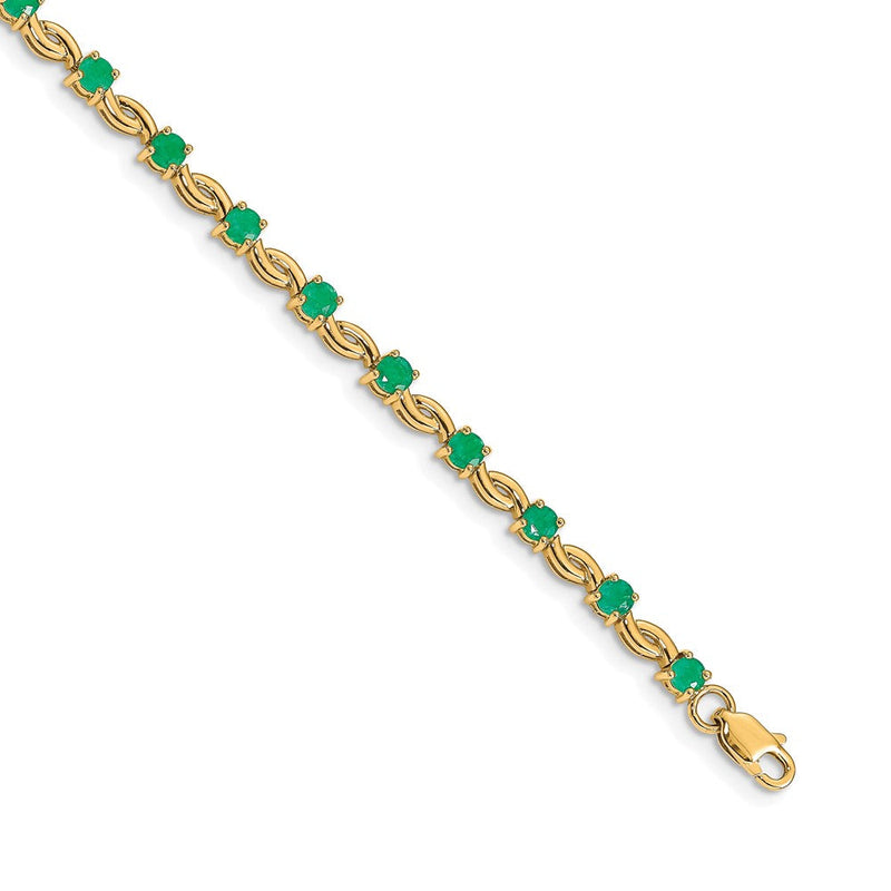 14K Gelbgold-Armband mit Smaragd