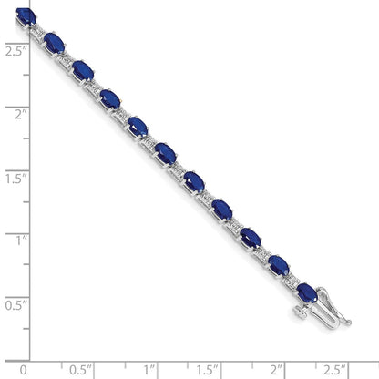 10K Weißgold Diamant und Saphir Armband