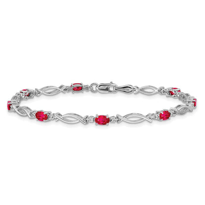 14K Gelbgold Armband mit natürlichen Rubinen und Diamanten