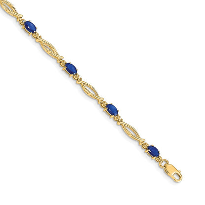 10K Gelbgold Diamant und Saphir Armband