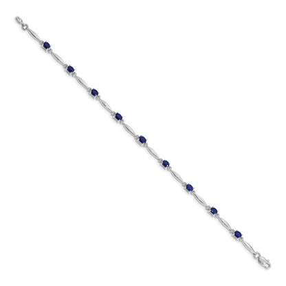 10K Weißgold Diamant und Saphir Armband