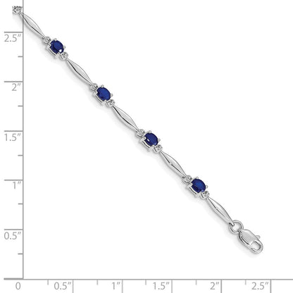 10K Weißgold Diamant und Saphir Armband