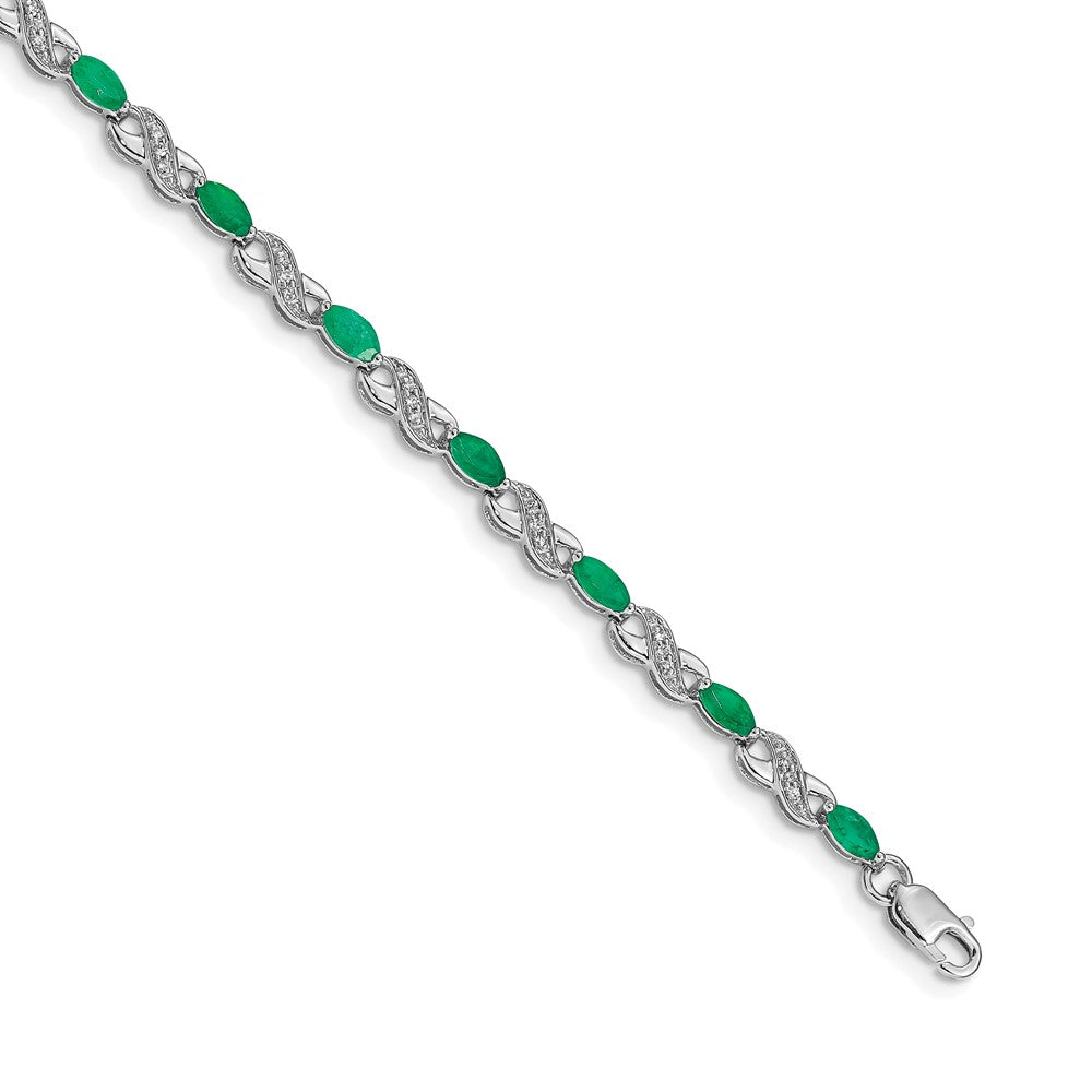 14K Gelbgold Armband mit natürlichen Smaragden und Diamanten