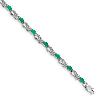 14K Gelbgold Armband mit natürlichen Smaragden und Diamanten