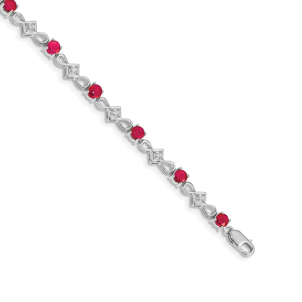 14K Gelbgold Armband mit natürlichen Rubinen und Diamanten