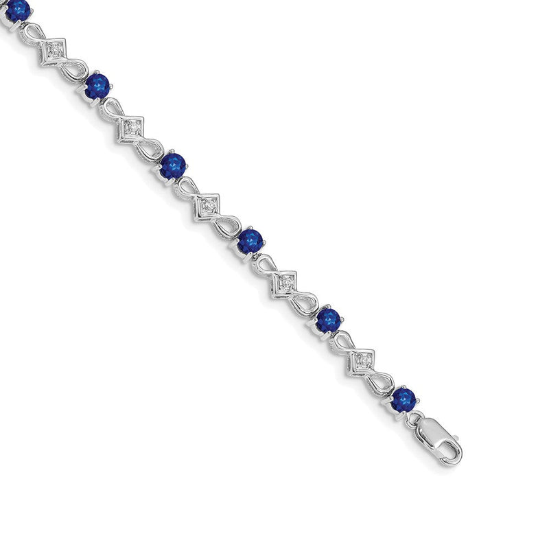 14 Karat Gelbgold Armband mit natürlichen Saphiren und Diamanten