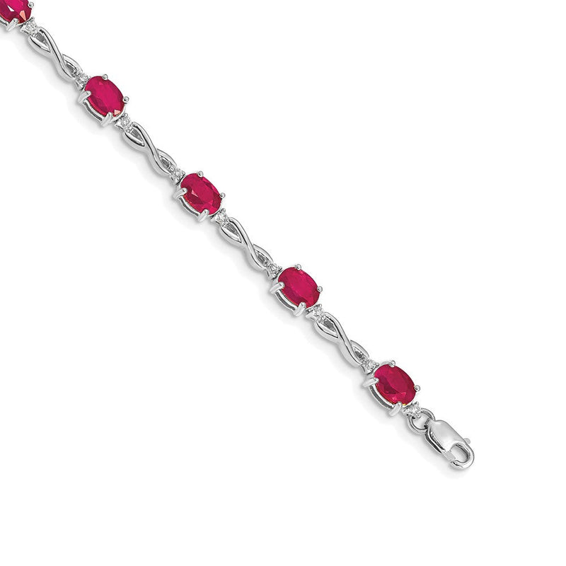 14K Gelbgold Armband mit natürlichen Rubinen und Diamanten