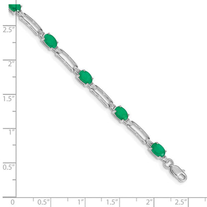 10K Weißgold Diamant und Smaragd Armband