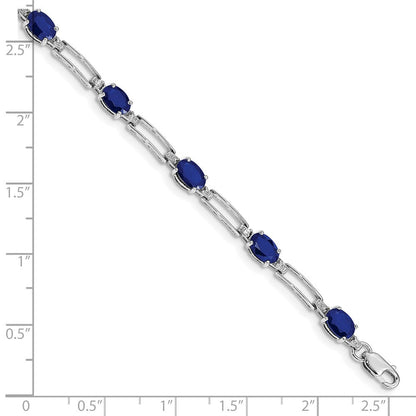 10K Weißgold Diamant und Saphir Armband
