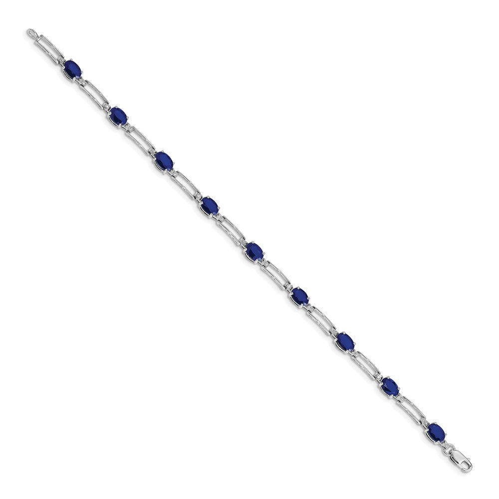 14 Karat Gelbgold Armband mit natürlichen Saphiren und Diamanten