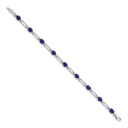14 Karat Gelbgold Armband mit natürlichen Saphiren und Diamanten