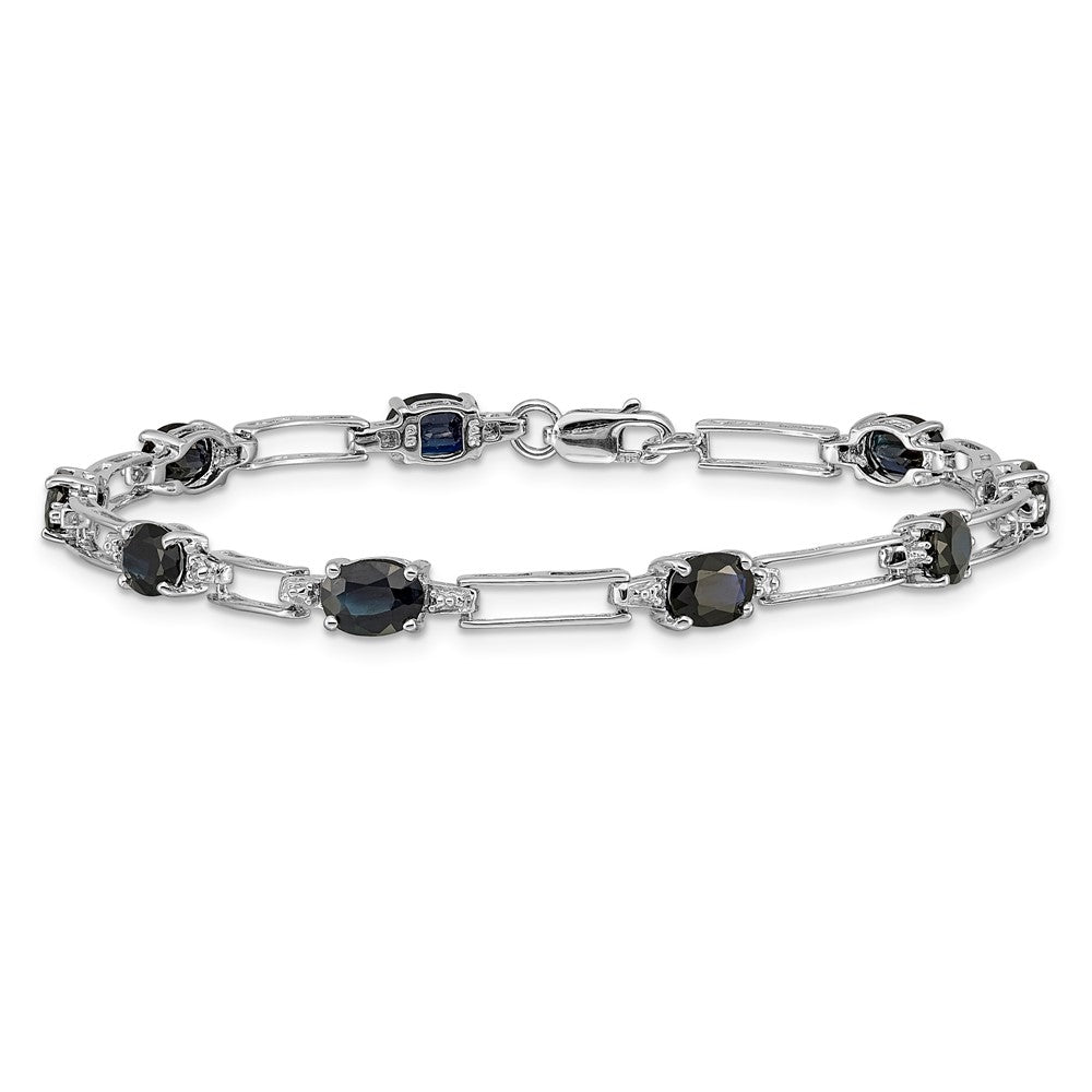 14 Karat Gelbgold Armband mit natürlichen Saphiren und Diamanten