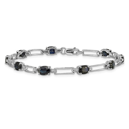 14 Karat Gelbgold Armband mit natürlichen Saphiren und Diamanten