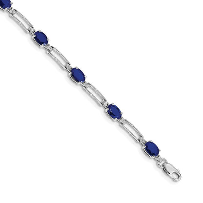 14 Karat Gelbgold Armband mit natürlichen Saphiren und Diamanten